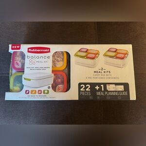 NWT Rubbermaid Balance Meal Planning Kit (2 Pack) 22 Pieces